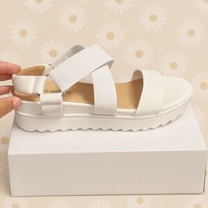 Dream Pairs White Sandals Modern Chunky Sole